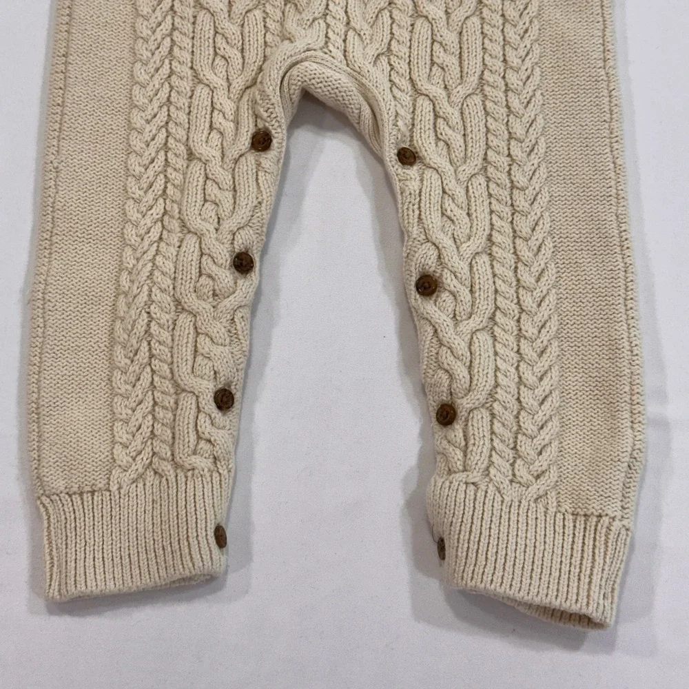 Gap Cable Knit One Piece Romper Kids‎ 18-24 Months Cream Sherpa Lined | Classic